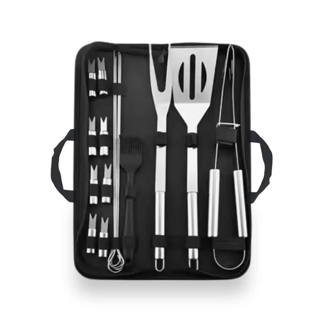 BBQ Tool Set - Stainless Steel BBQ Tool Kit with Grill Utensils & BBQ Equipments