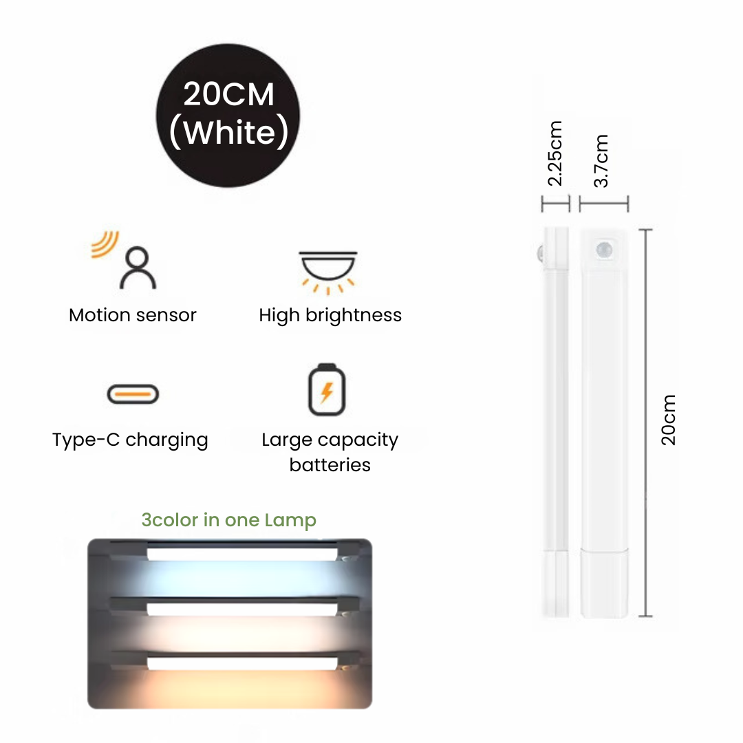 20cm white wireless under cabinet lighting