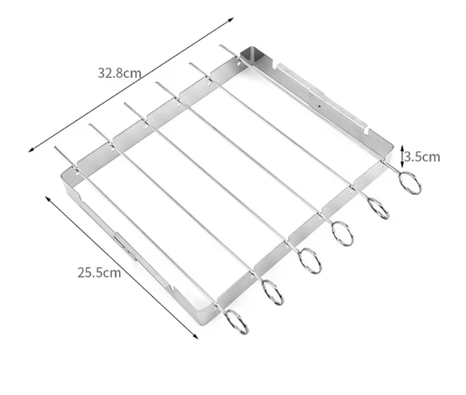 Barbecue Skewers Stand – Portable BBQ Grill Stand with Rotating Meat Holder