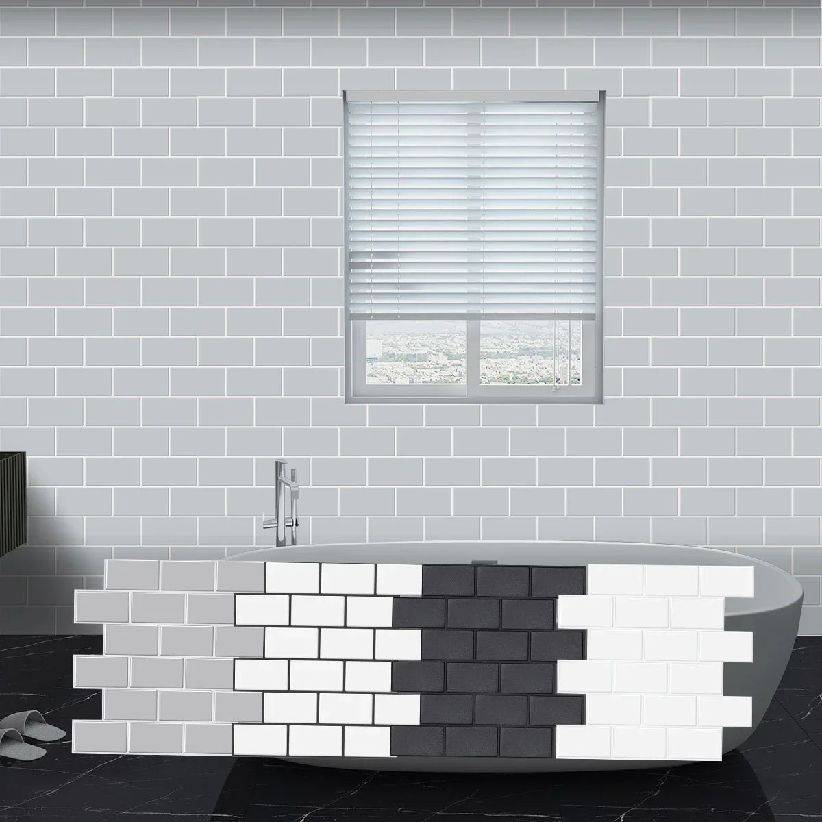 3d effect subway tile wallpaper