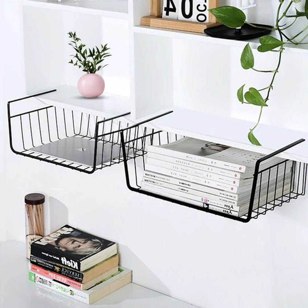 Under Shelf Basket - Stylish Under Shelf Storage Rack for Office, Kitchen, and Household Use