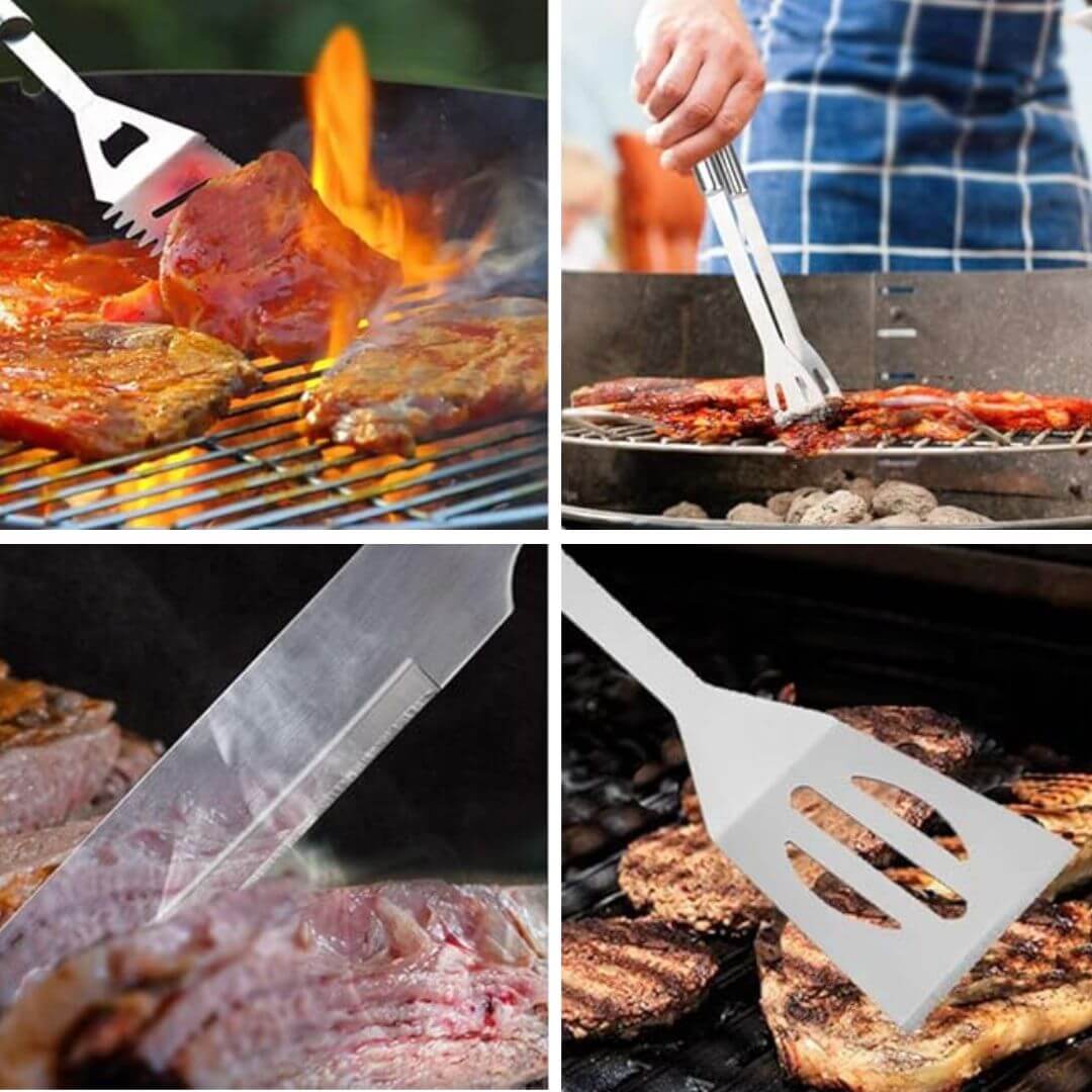 BBQ Tool Set - Stainless Steel BBQ Tool Kit with Grill Utensils & BBQ Equipments