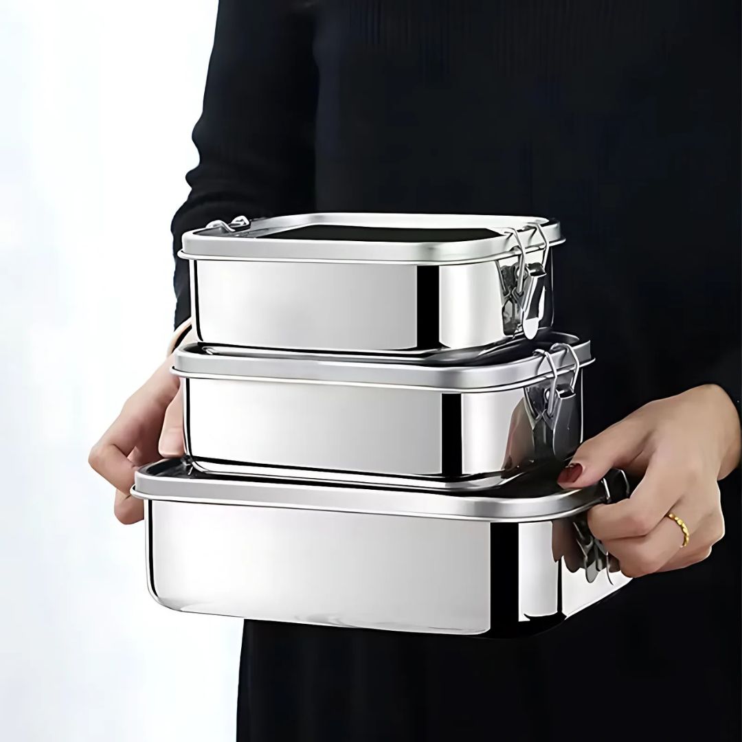 Stainless Bento Box - Portable Leakproof Lunch Box with Compartments