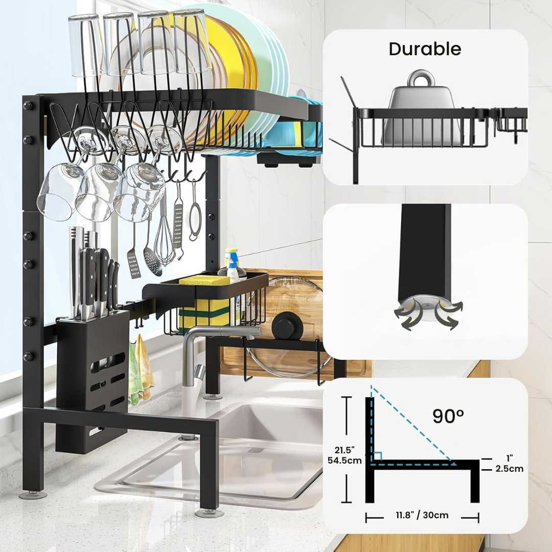 Sturdy, rust-resistant dish drying rack