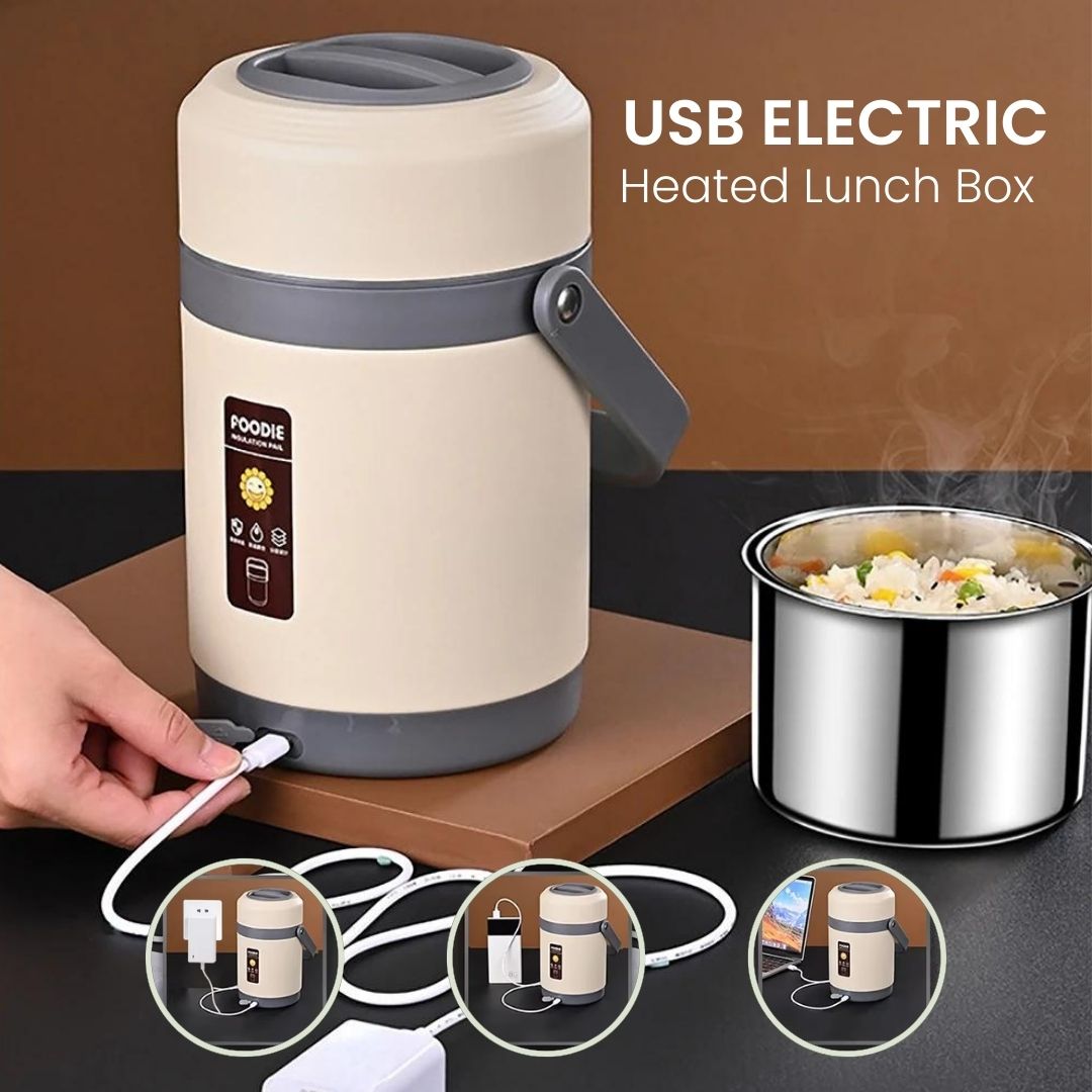 Heated Lunch Box - USB Powered Electric Bento Box and Scheduled Meal Warmer