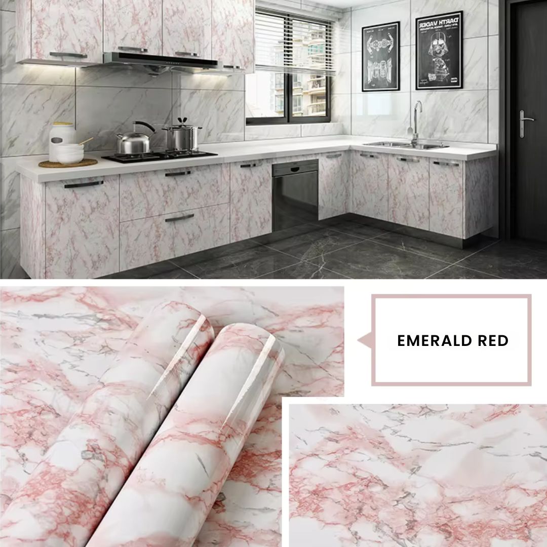 Kitchen Cabinet Wallpaper - Waterproof Wallpaper for Cabinets and Self Adhesive Vinyl Stickers