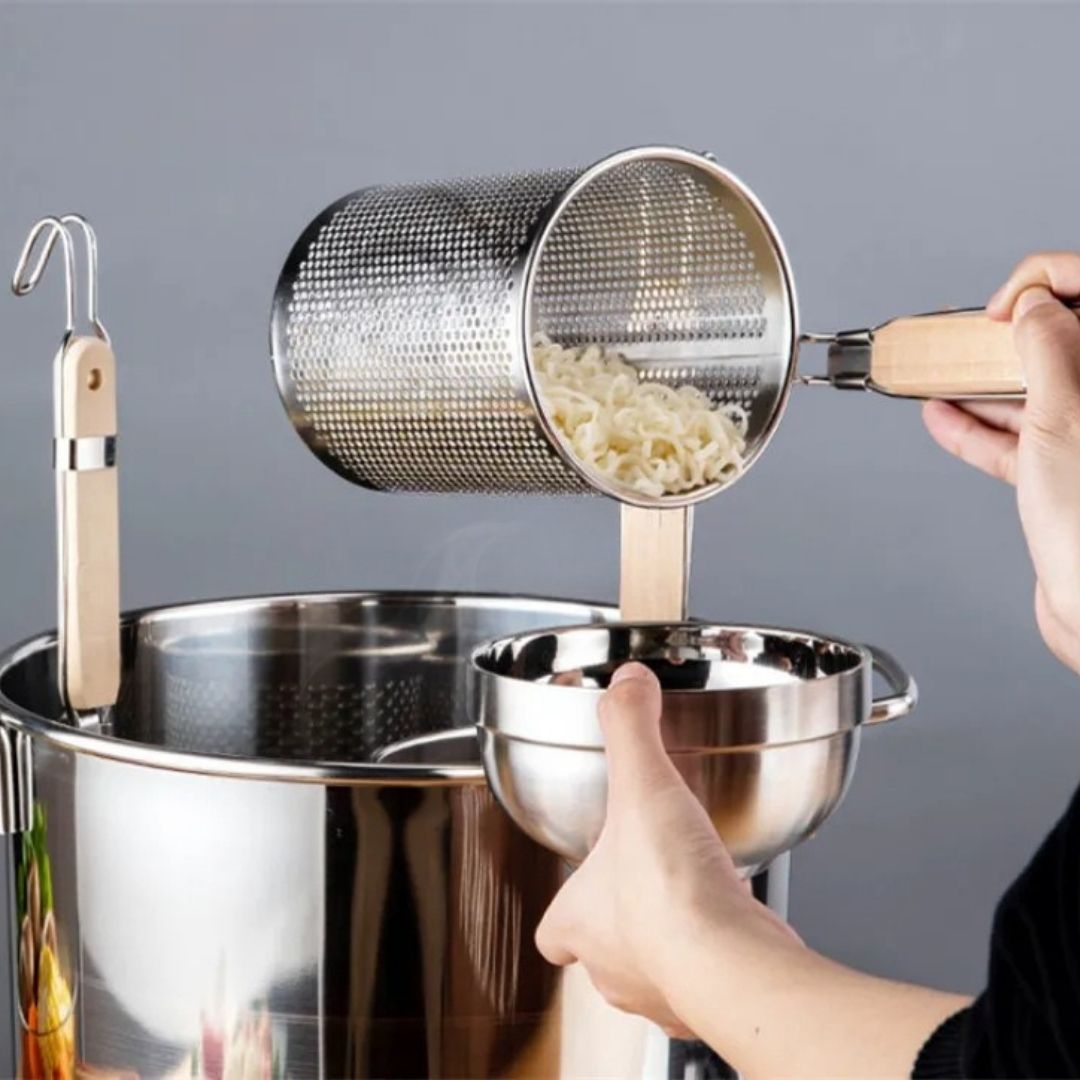 Fryer Basket - Stainless Steel Wire Sieve for Deep Frying & Straining