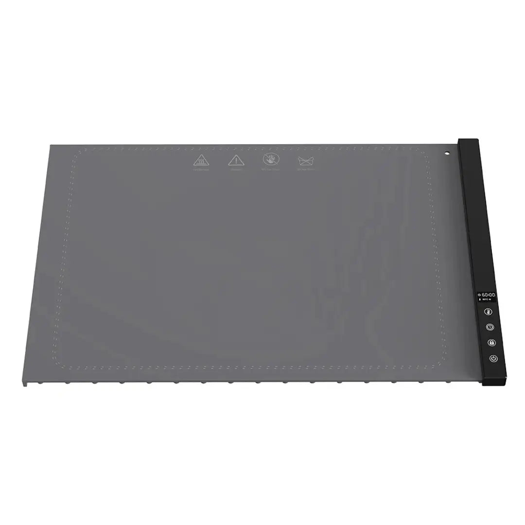 Gray and black warming tray