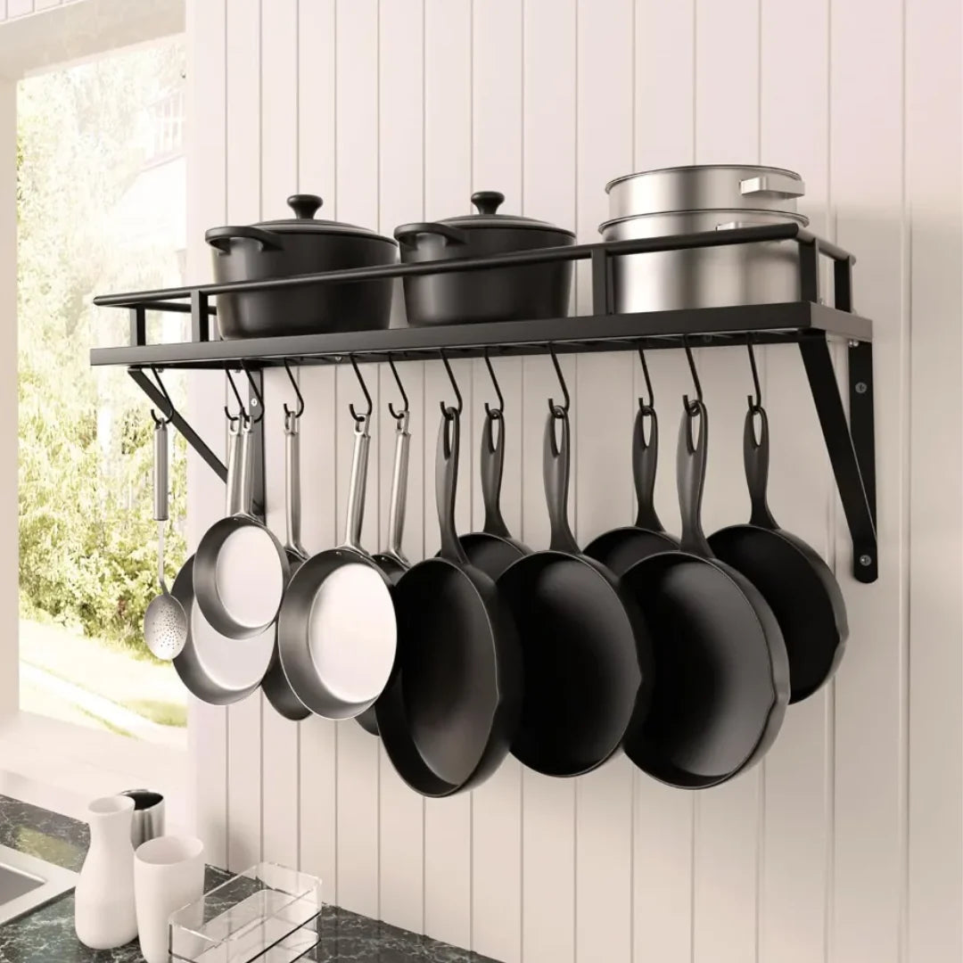 Hanging pot and pan rack