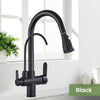 Kitchen Sink Faucet - Dual Handle Stainless Steel Faucet with Pull-Out Sprayer