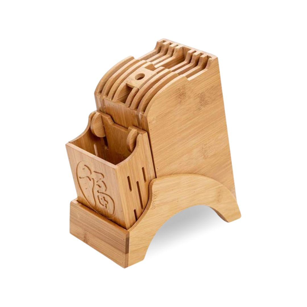 Knife Holder - Premium Wood Storage Shelf Rack for Gadgets, Scissors, Chopsticks, and Kitchen Organizers