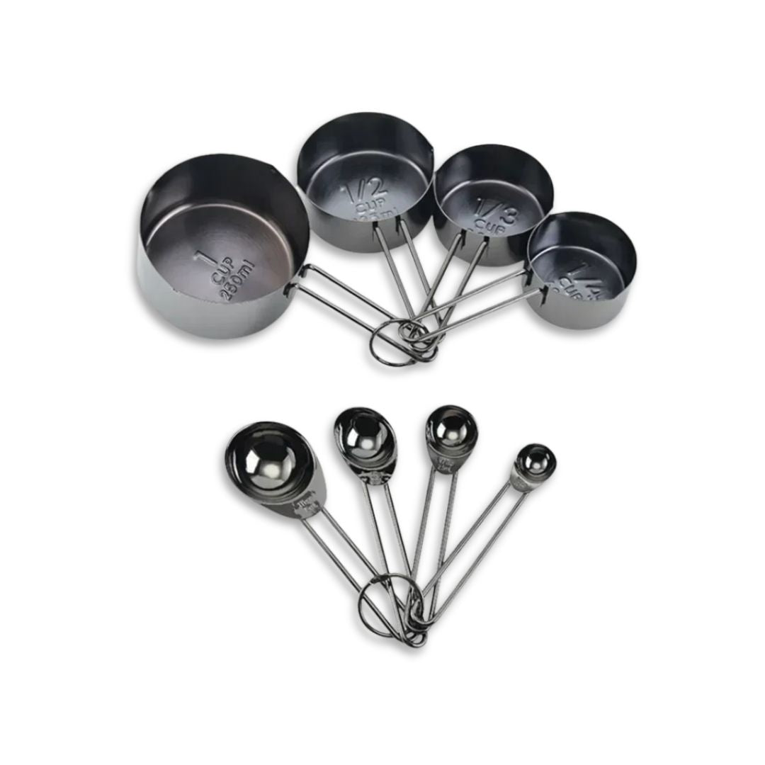 Measuring Cups and Spoons - Stainless Steel Teaspoon & Cup Set