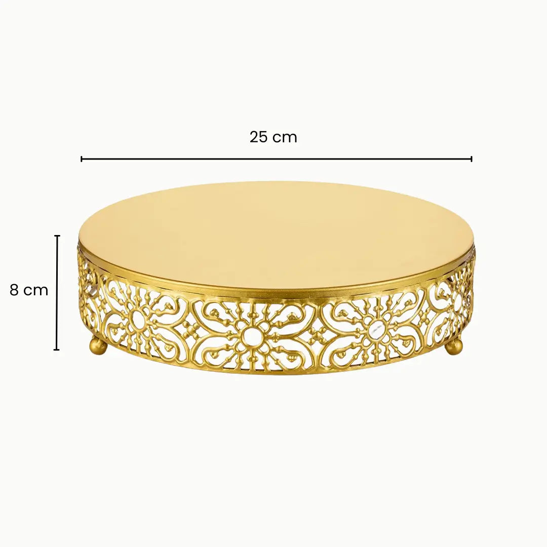 Medium Metal Round Gold Cake Stand​