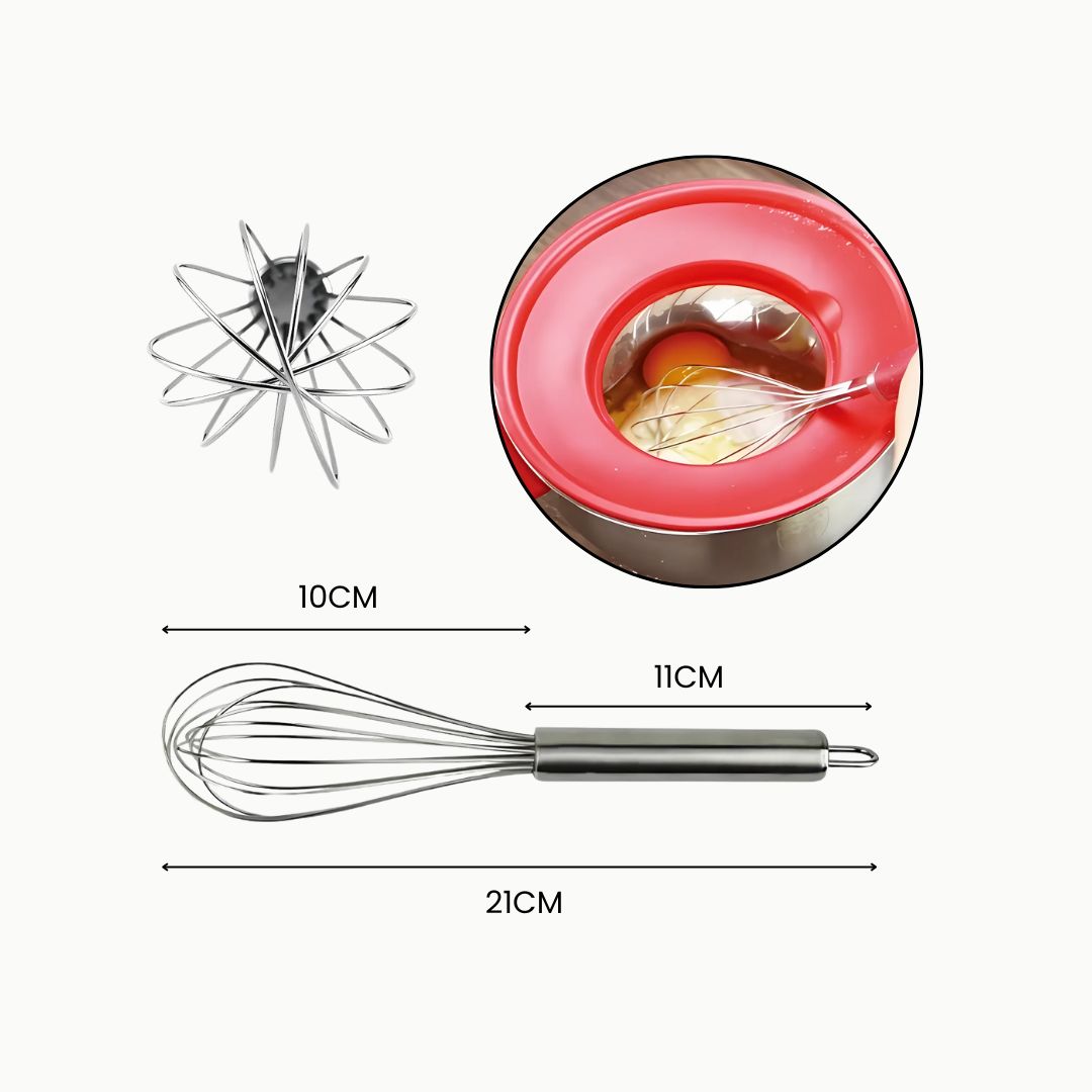 Mixing Bowl Set – Stainless Steel Bowls with Lids, Grater Attachments, Egg Beater, and Silicone Non-Slip Bottom