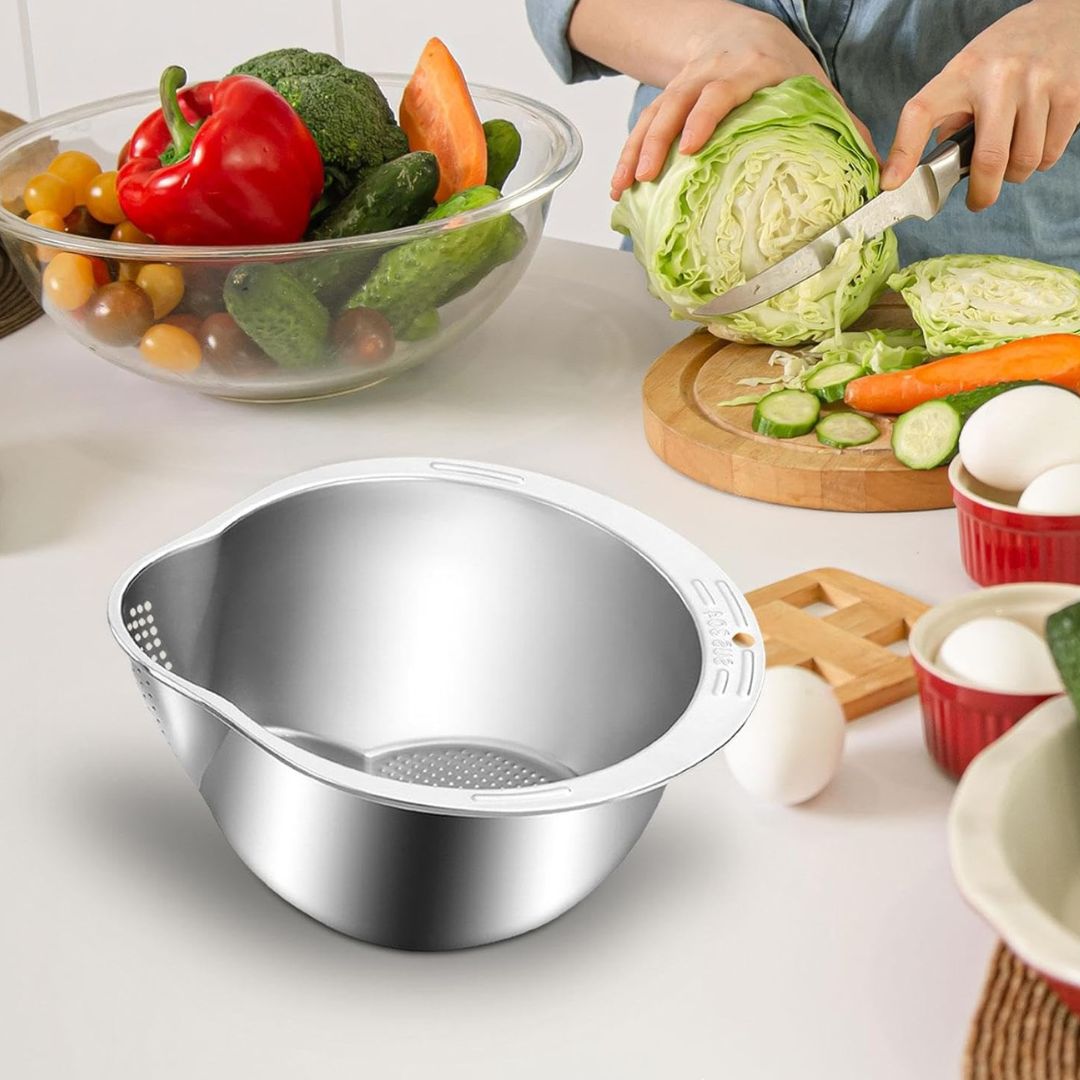 Rice Washer -  Kitchen Strainer Bowl for Vegetables, Fruits, & Rice