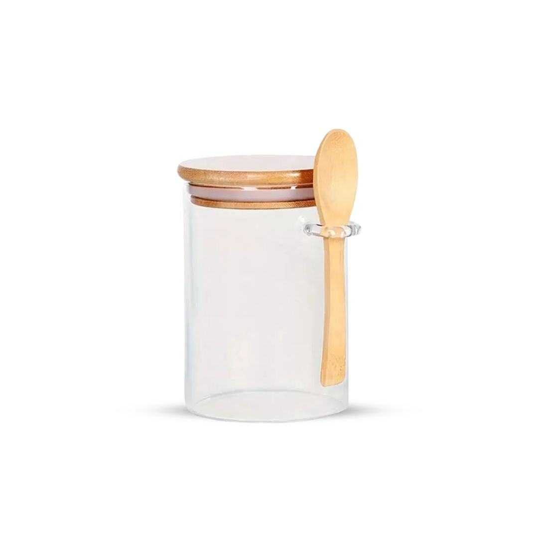 Overnight Oats Container - Glass Jar with Lid and Spoon for Meal Prep, Breakfast Storage