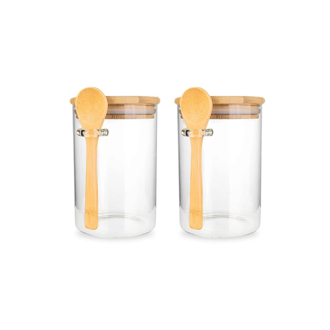 Overnight Oats Container - Glass Jar with Lid and Spoon for Meal Prep, Breakfast Storage