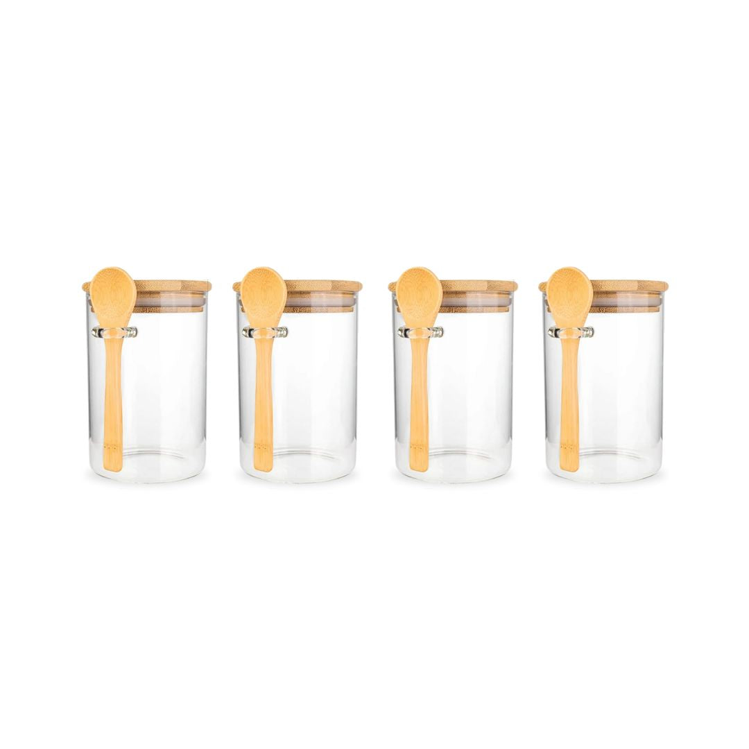 Overnight Oats Container - Glass Jar with Lid and Spoon for Meal Prep, Breakfast Storage