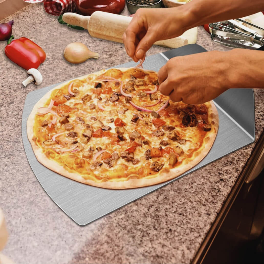 Pizza Peel with pizza