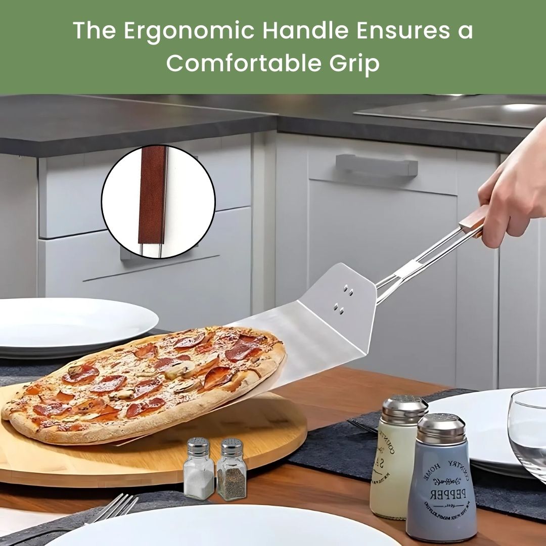 Pizza Peel - Professional Wooden Pizza Paddle with Handle for Home Use and Outdoor Ovens