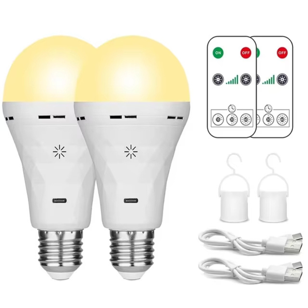 Rechargeable warm light bulb with USB-C