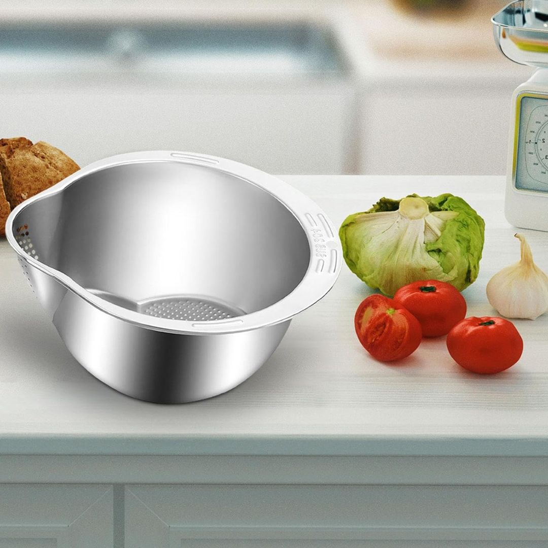 Rice Washer -  Kitchen Strainer Bowl for Vegetables, Fruits, & Rice