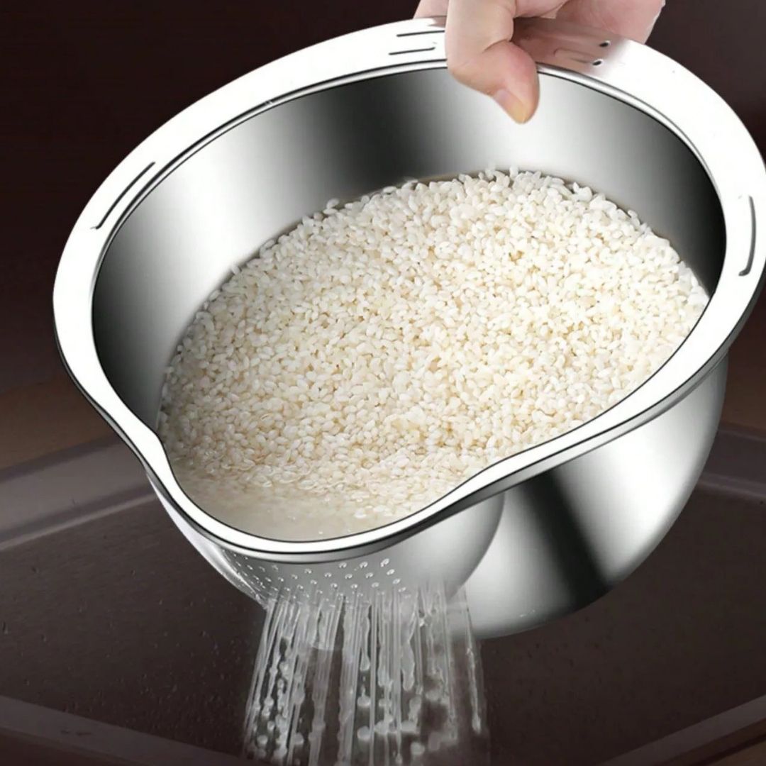 Rice Washer -  Kitchen Strainer Bowl for Vegetables, Fruits, & Rice