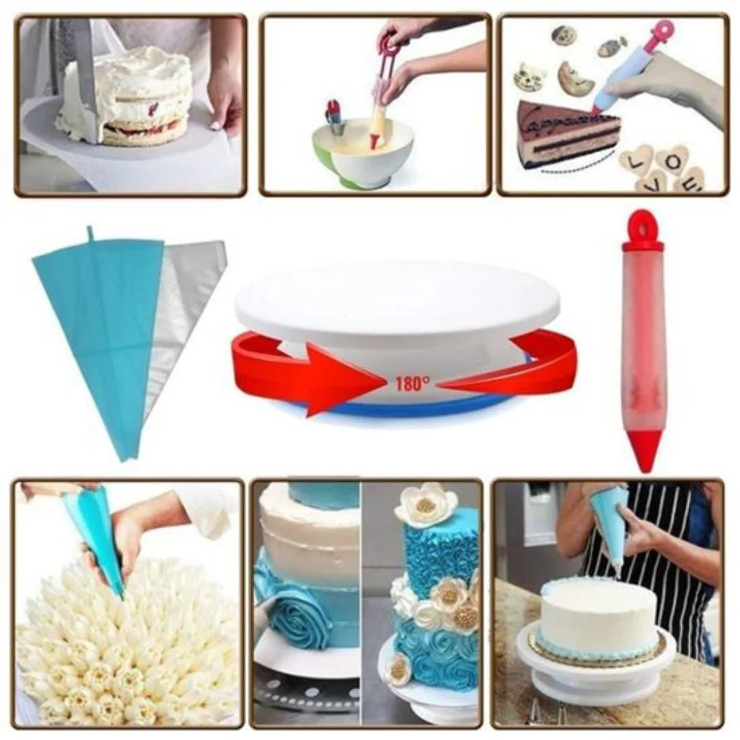 Rotating stand with piping bags