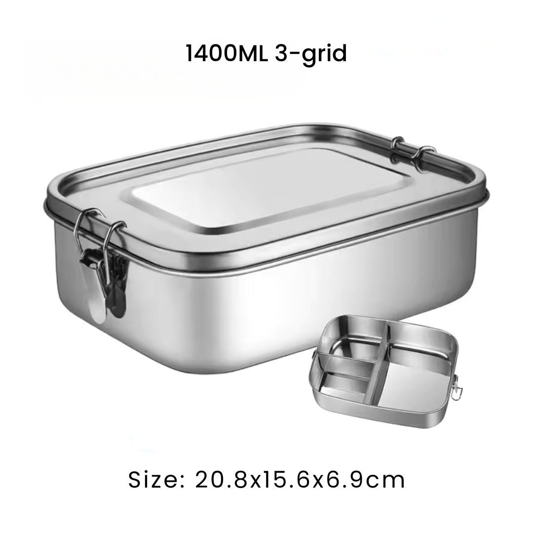 Stainless Bento Box - Portable Leakproof Lunch Box with Compartments