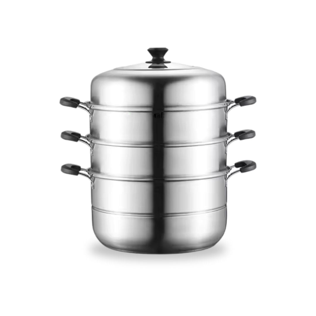 Stainless Steel Steaming Pot - Large Steam Cookware for Gas Stove, & More