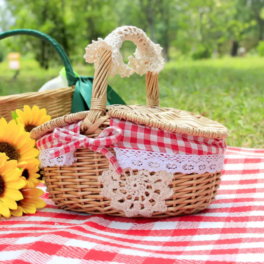 Wicker Basket with Handle for outing