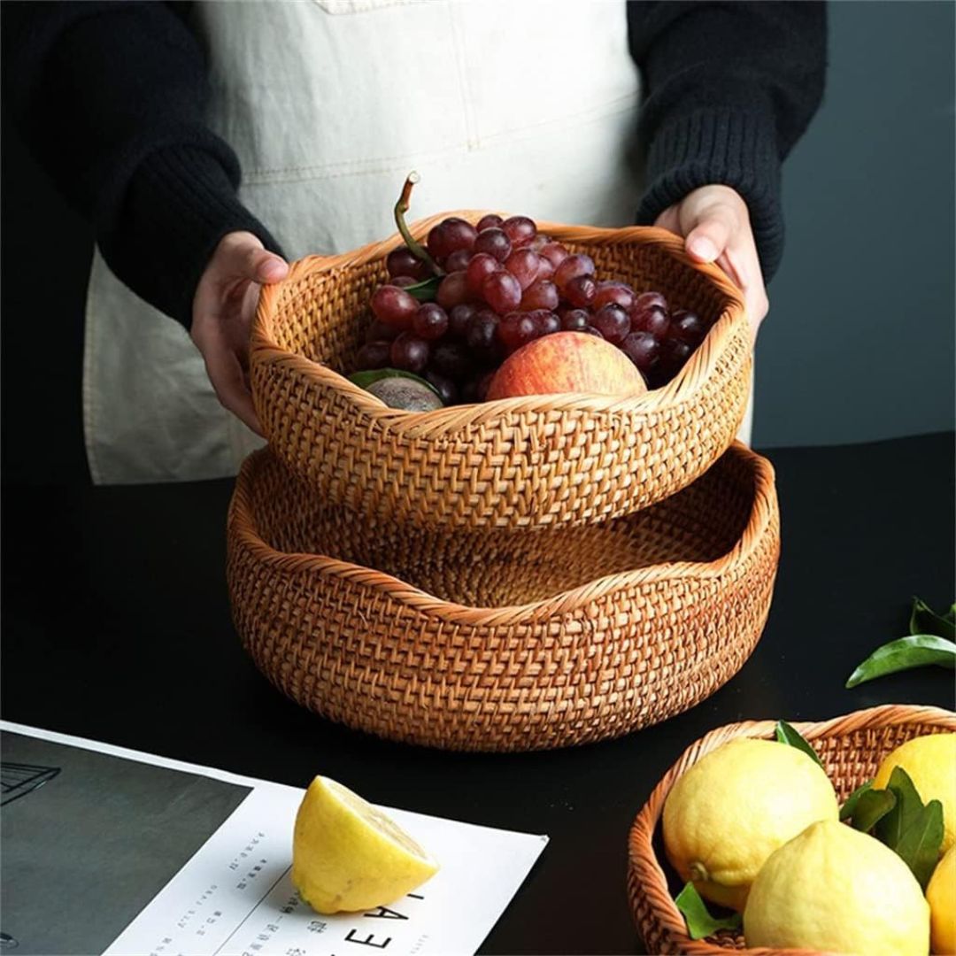 Wicker Storage Baskets | Natural Rattan, Kitchen Storage Baskets, Bread, Picnic & Woven Organizers