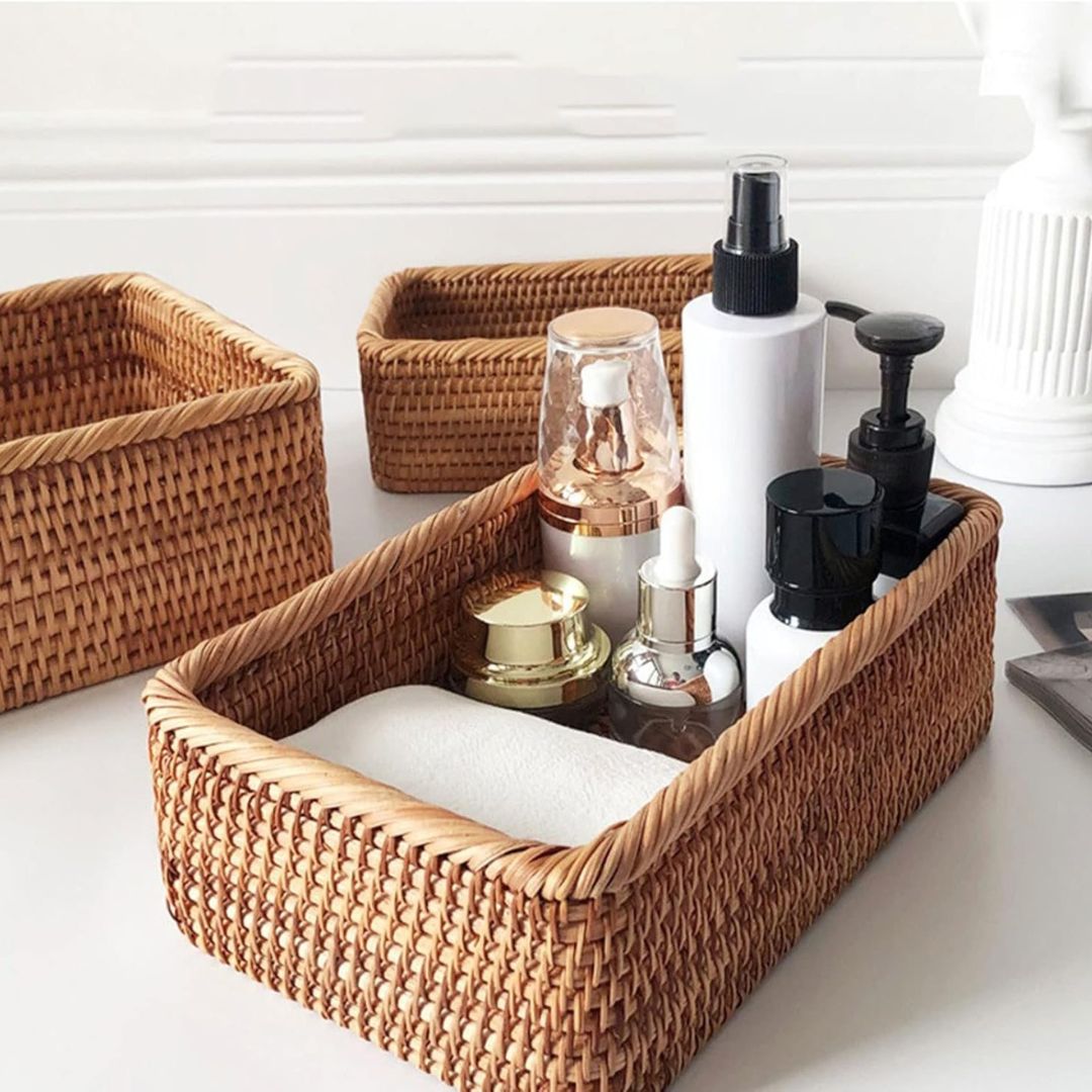 Wicker Storage Baskets | Natural Rattan, Kitchen Storage Baskets, Bread, Picnic & Woven Organizers