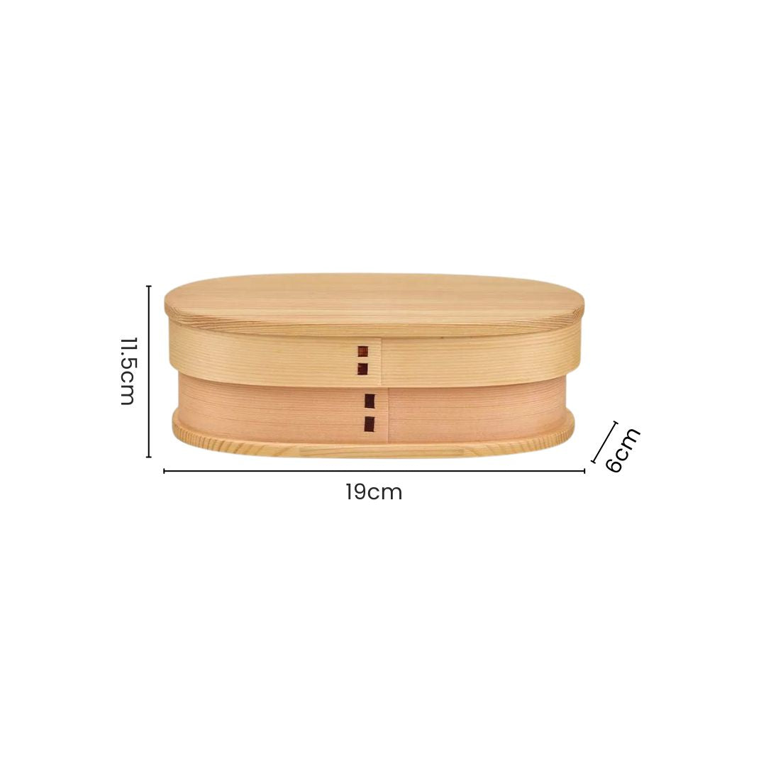 Wooden Bento Box - Traditional Lunch Box with Compartments, Portable and Reusable Meal Container