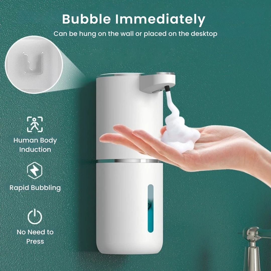 Automatic Soap Dispenser – 380ml USB Charging, Waterproof Touchless Foam Soap Dispenser for Kitchen and Commercial Use