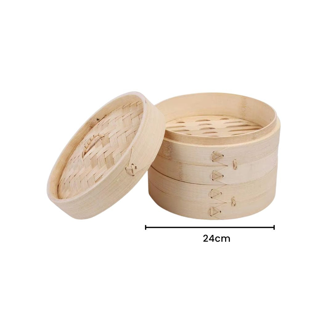 Bamboo Steamer - Dumpling Basket for Fish, Vegetables, Rice & More