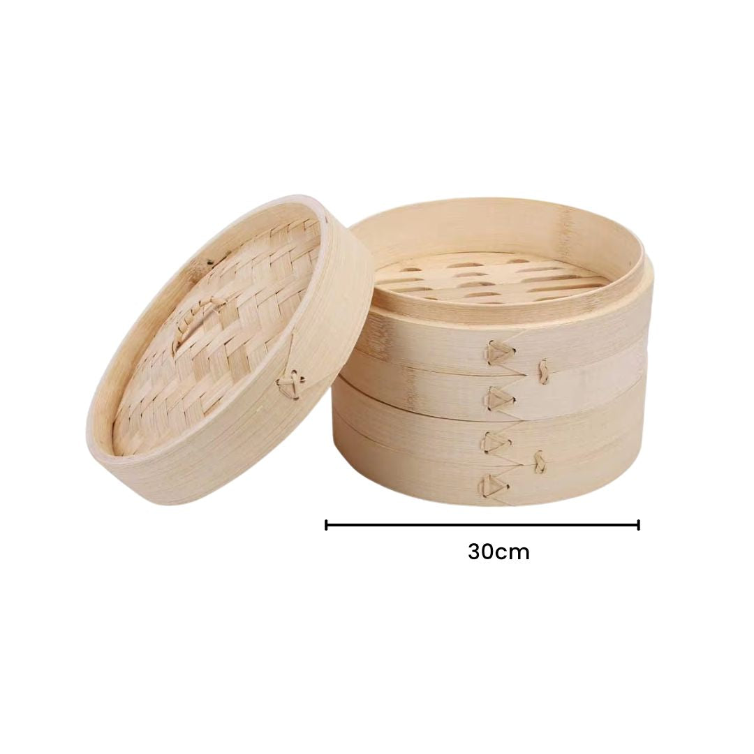 Bamboo Steamer - Dumpling Basket for Fish, Vegetables, Rice & More