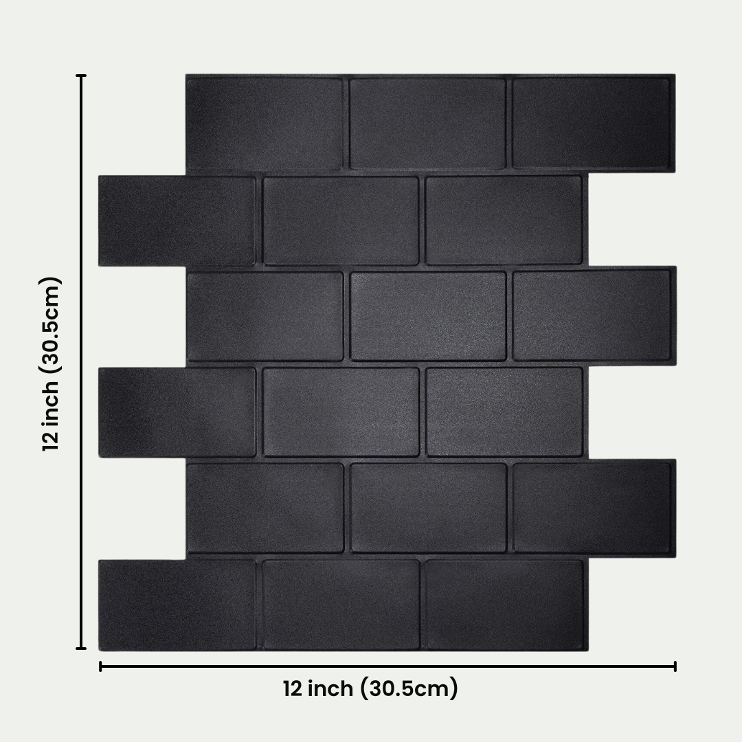 black subway tile wallpaper