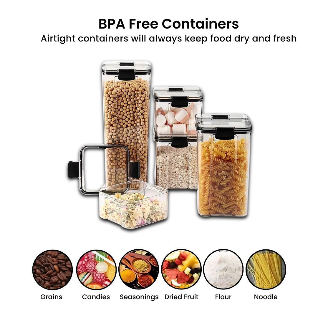 Airtight Food Storage Containers – 460 to 1800 ml Premium Canister for Pantry Organization and Dry Foods