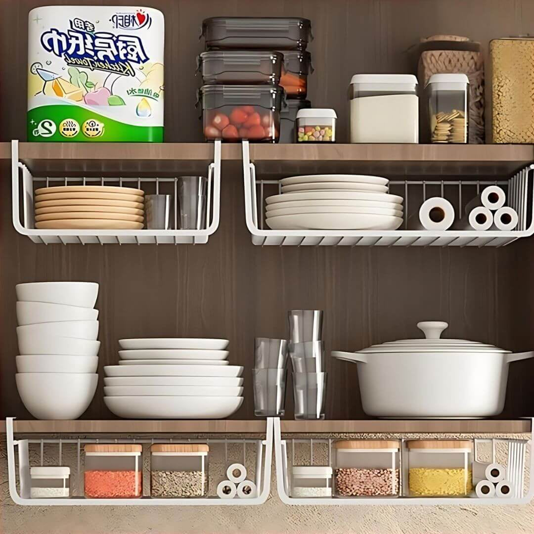 Under Shelf Basket - Stylish Under Shelf Storage Rack for Office, Kitchen, and Household Use