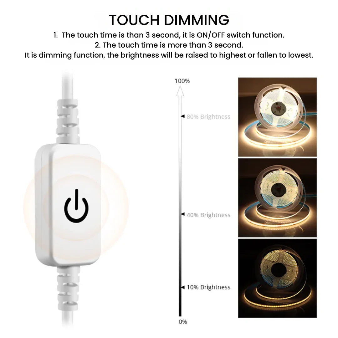 cob led strip touch_dimming