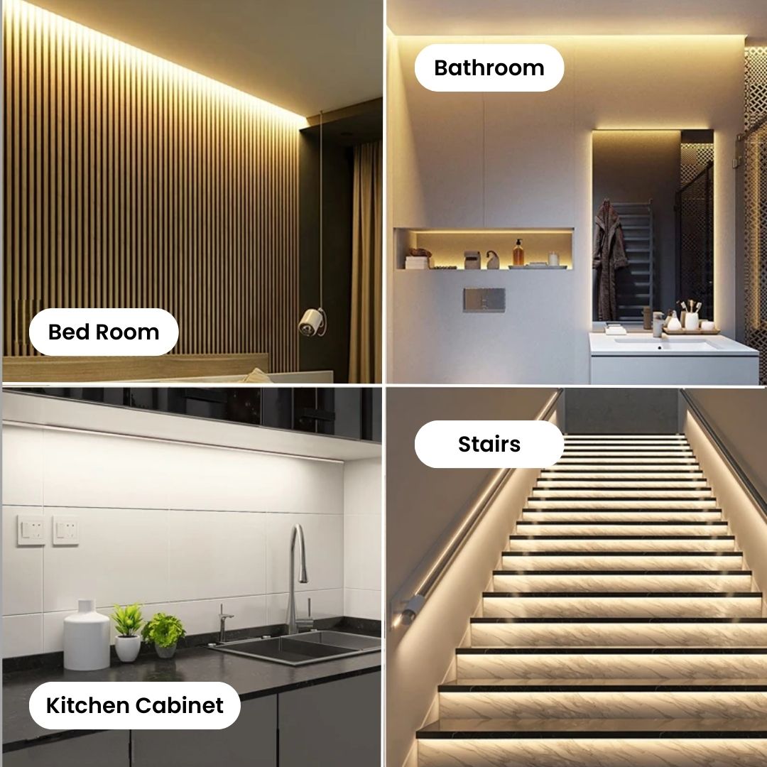 COB LED Strip - Dimmable Battery Operated LED Tape Lights With Remote Control & Touch Sensor