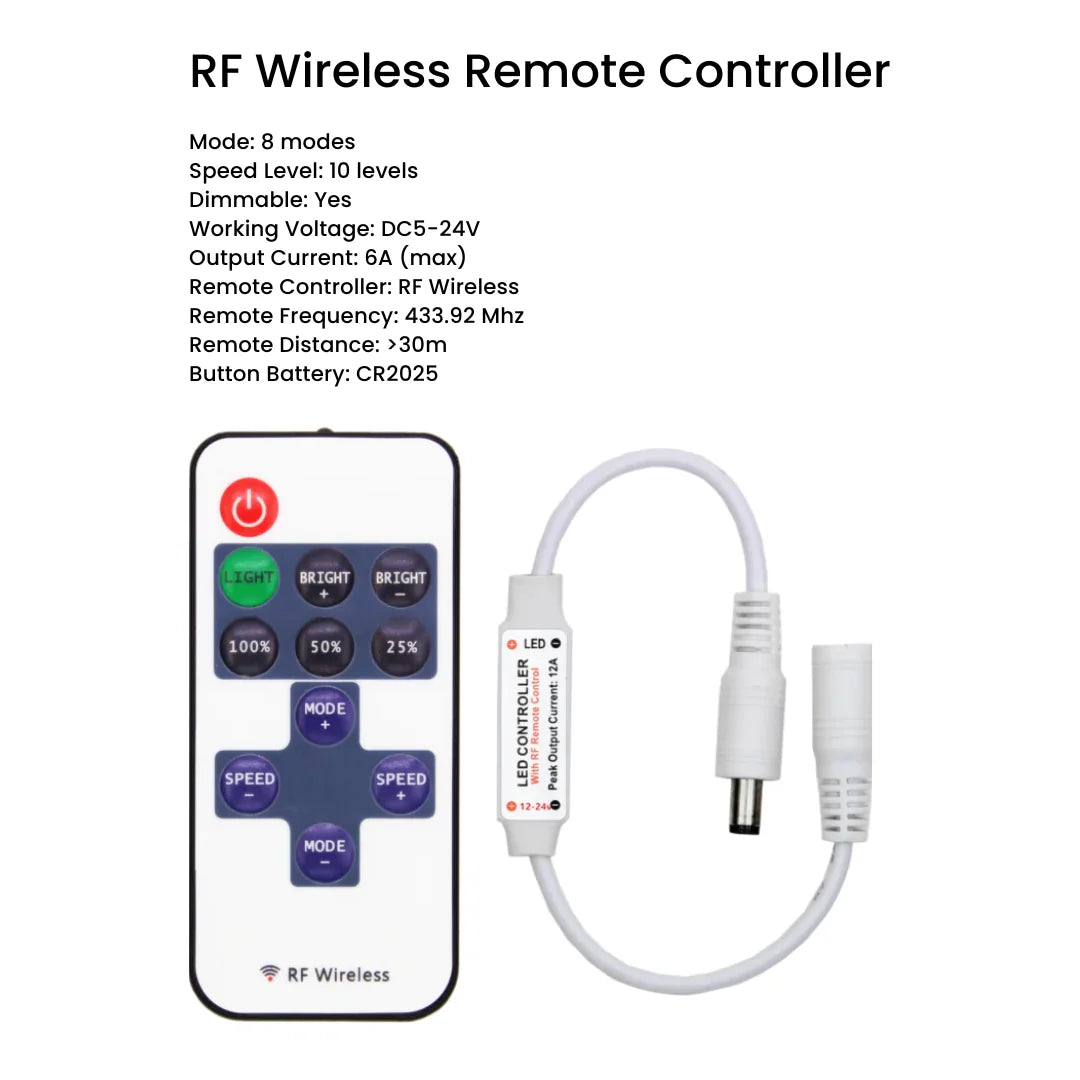 cob led strip wireless_remote_controller