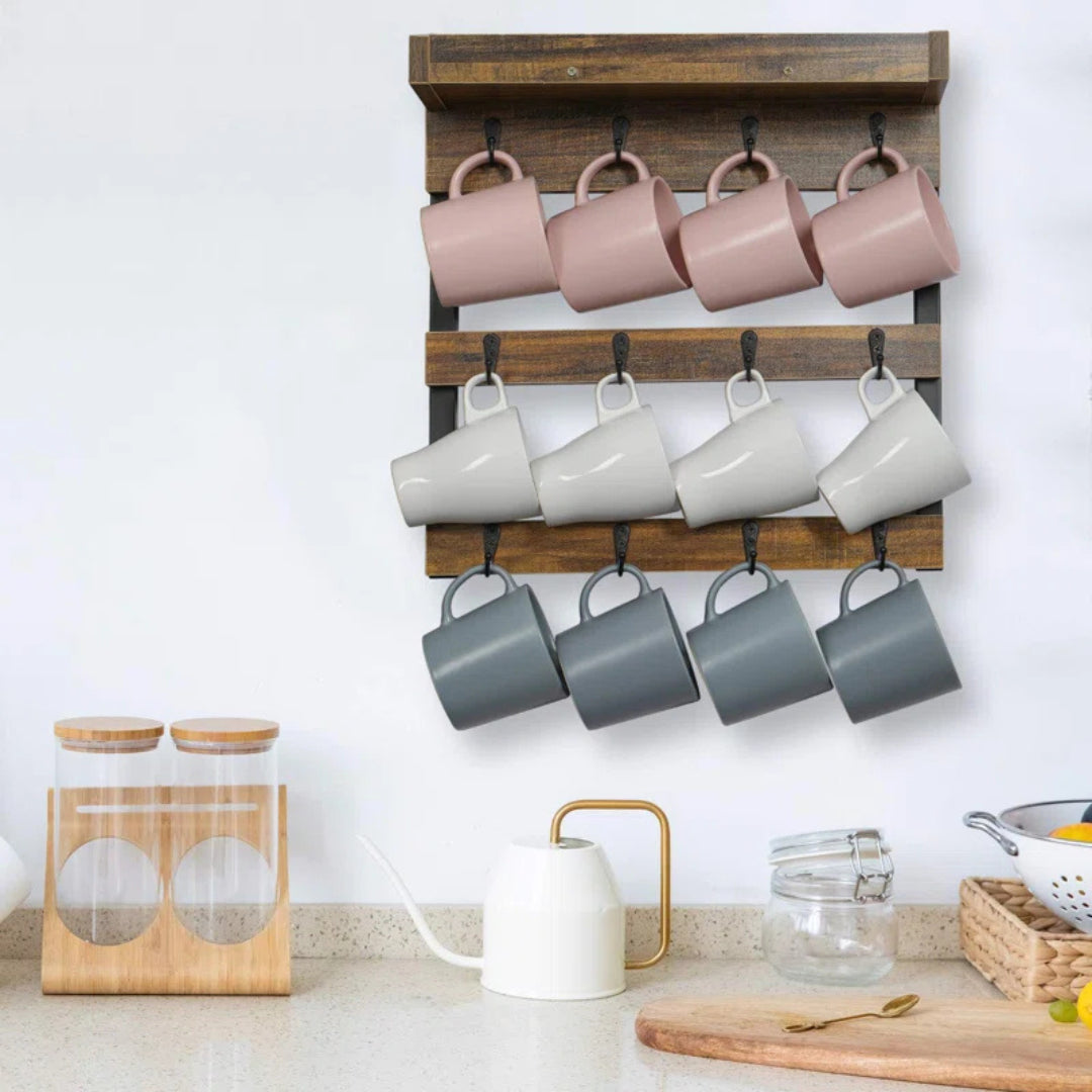 coffee mug shelf for kitchen use