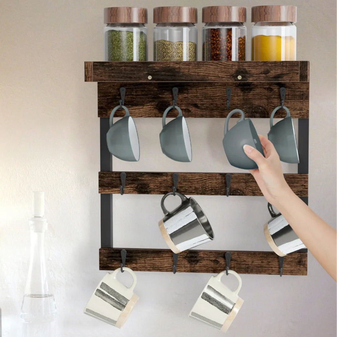 coffee mug shelf for quick access