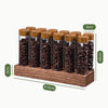 Coffee Storage Container- Stylish Coffee Beans Storage with Glass Tubes and Modern Wooden Display