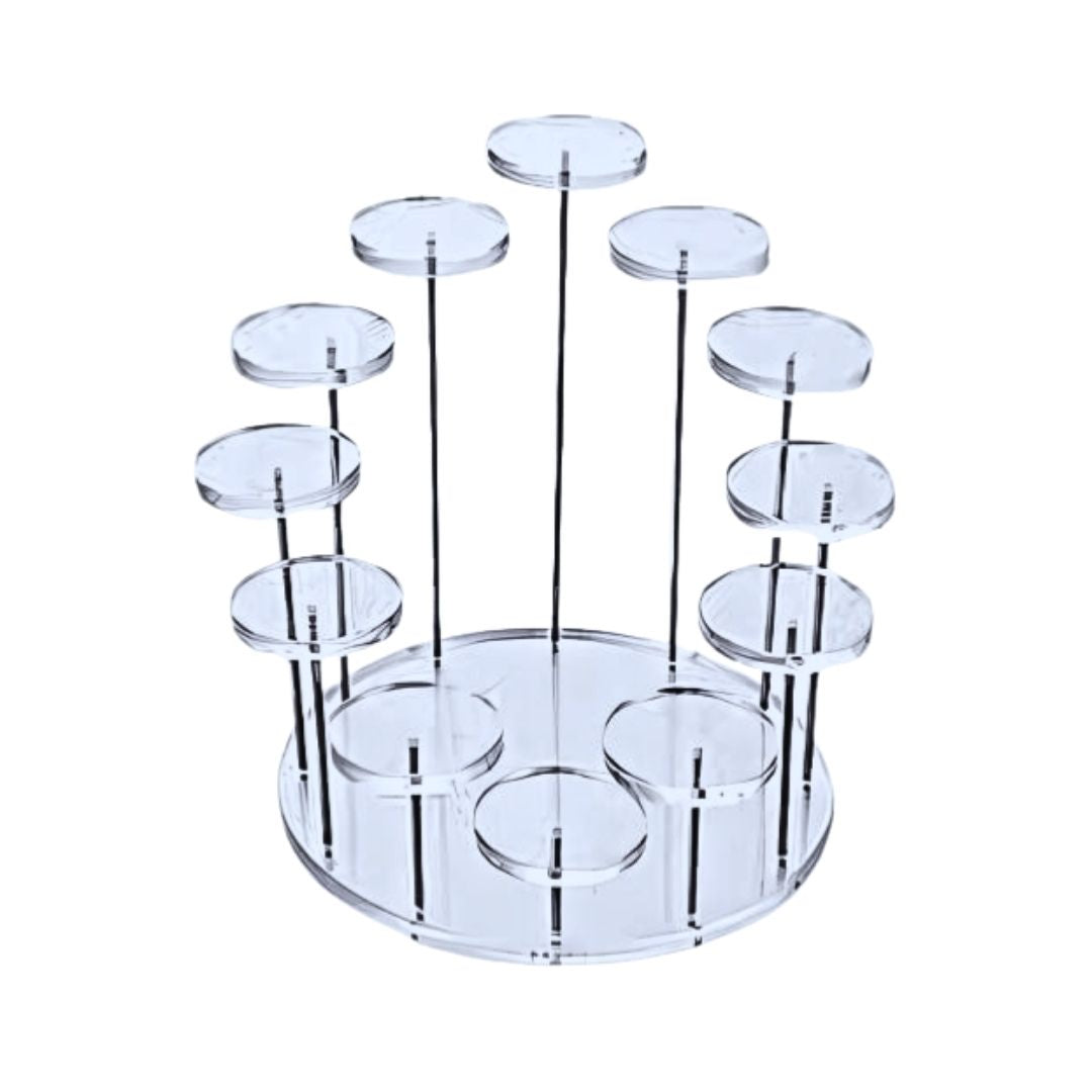 Cupcake Stand | Acrylic Dessert Display, 12-Holder, Single & 6-Layered for Weddings, Birthdays and Parties