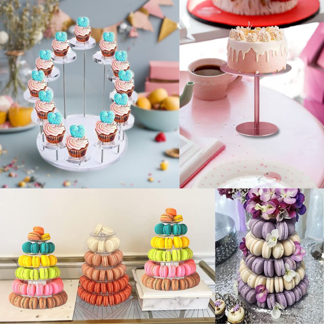 Cupcake Stand | Acrylic Dessert Display, 12-Holder, Single & 6-Layered for Weddings, Birthdays and Parties