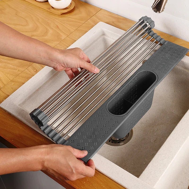 dish drying rack A L51W33Cm Dark Grey