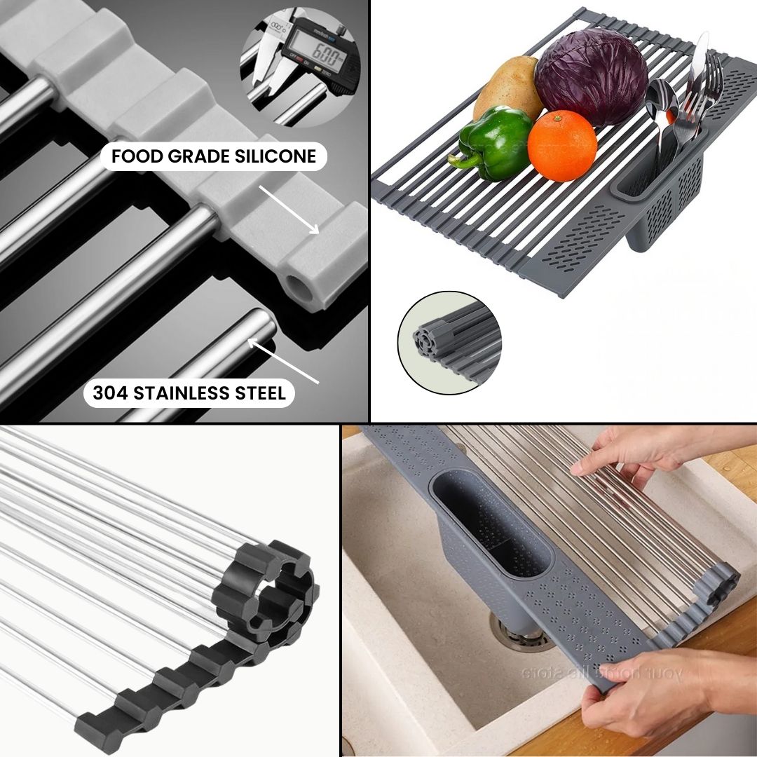 Dish Drying Rack – Best Modern Kitchen Draining Mat for Drying Pads, Dishes and Pots